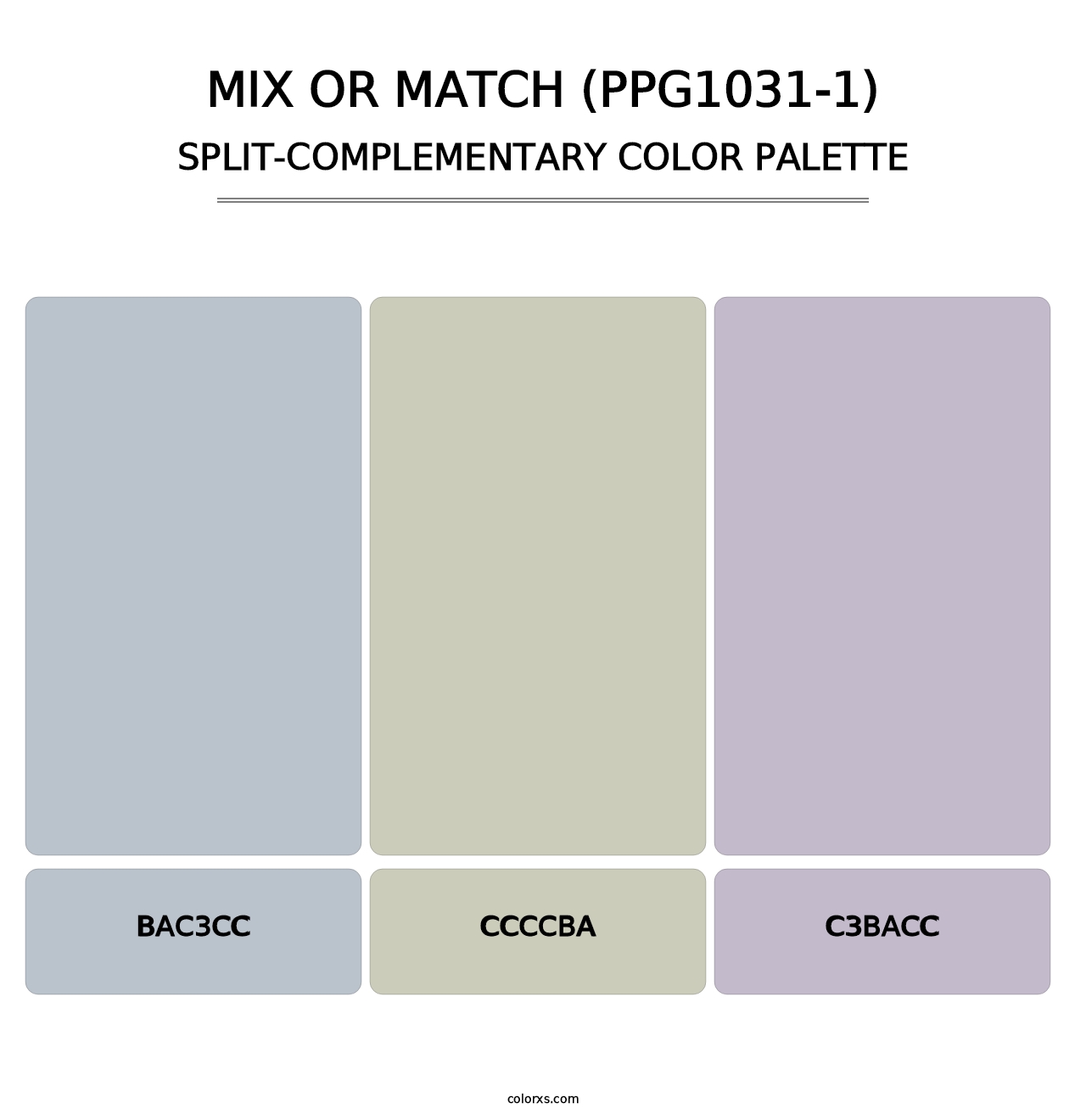 Mix Or Match (PPG1031-1) - Split-Complementary Color Palette