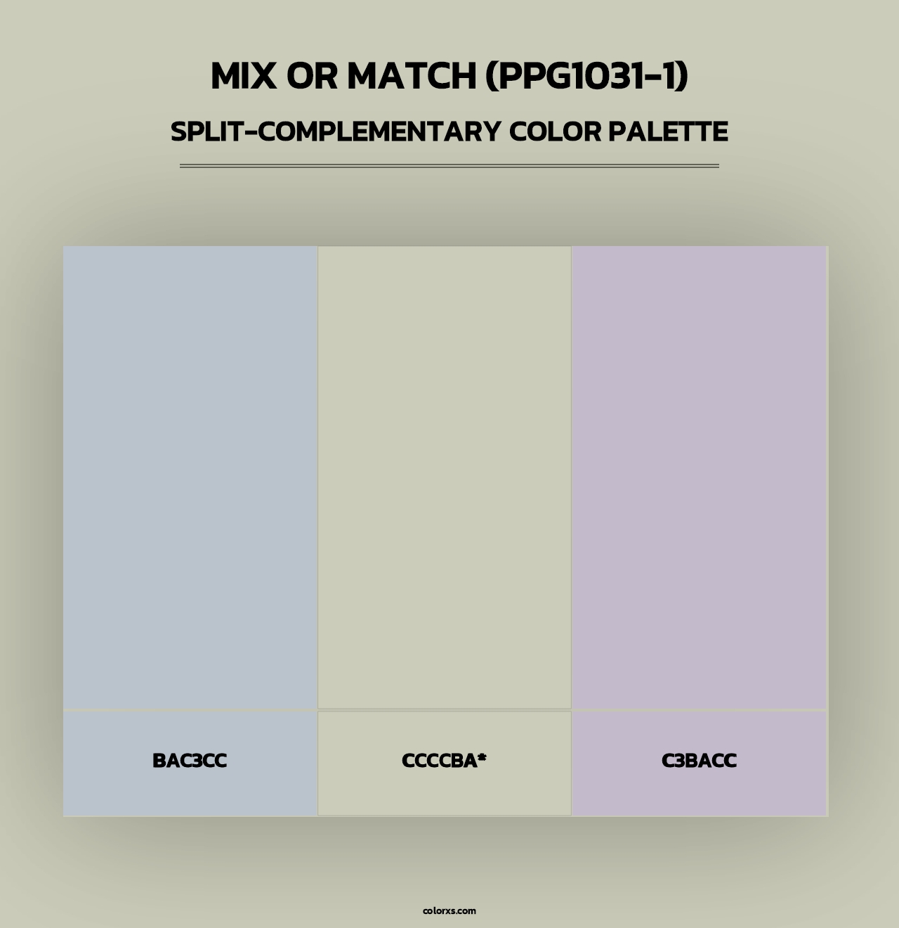 Mix Or Match (PPG1031-1) - Split-Complementary Color Palette