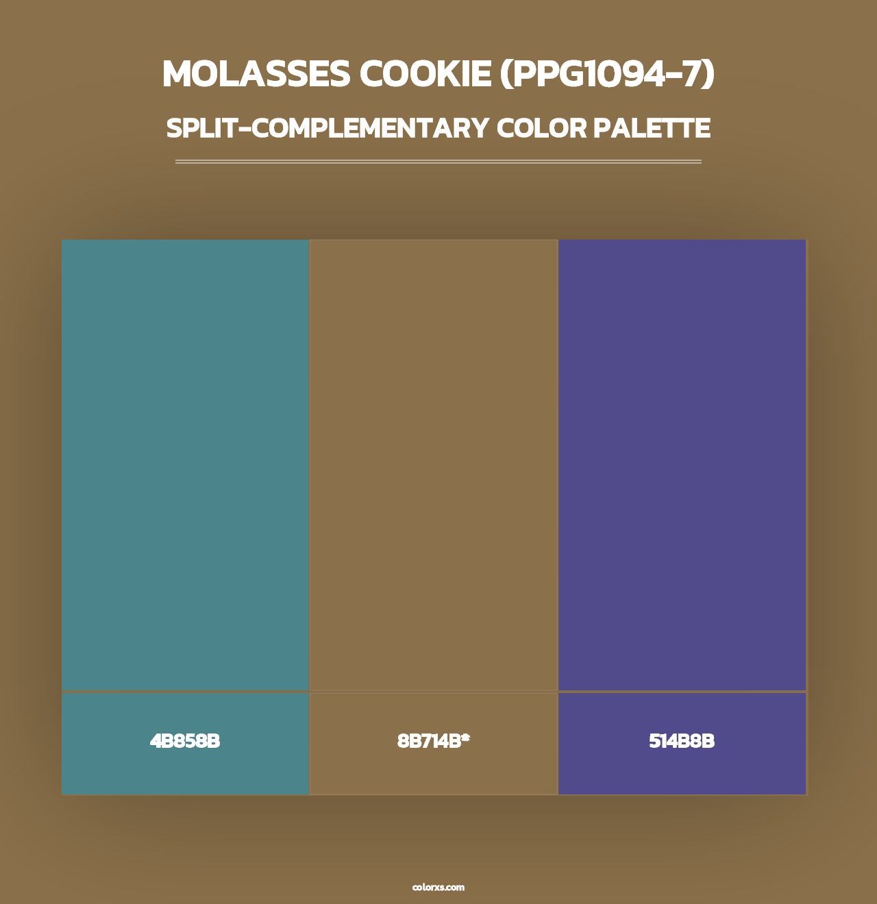 Molasses Cookie (PPG1094-7) - Split-Complementary Color Palette
