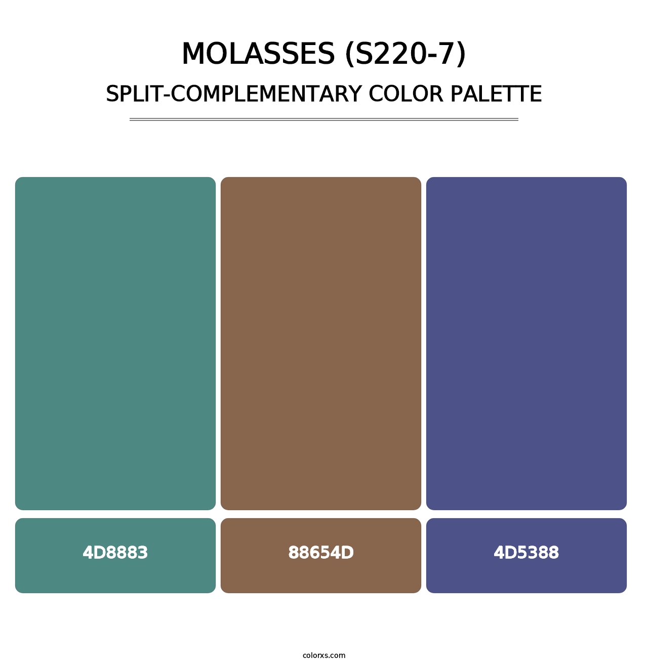 Molasses (S220-7) - Split-Complementary Color Palette