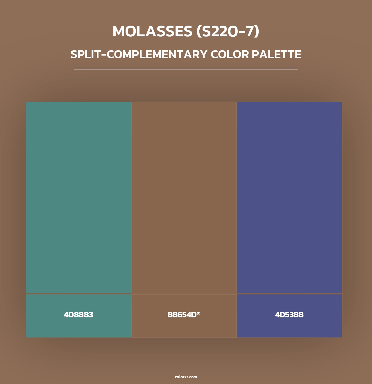 Molasses (S220-7) - Split-Complementary Color Palette