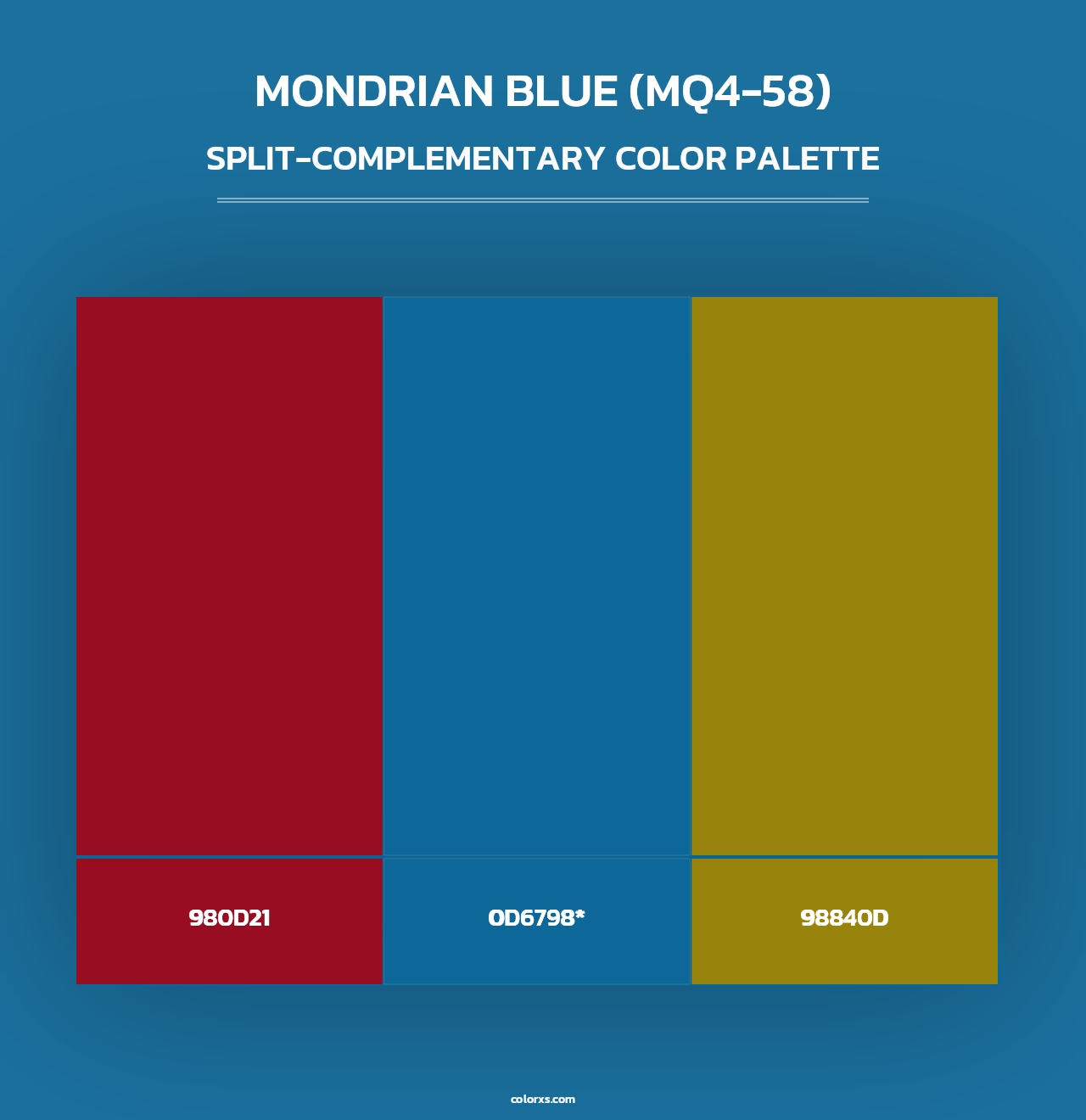 Mondrian Blue (MQ4-58) - Split-Complementary Color Palette