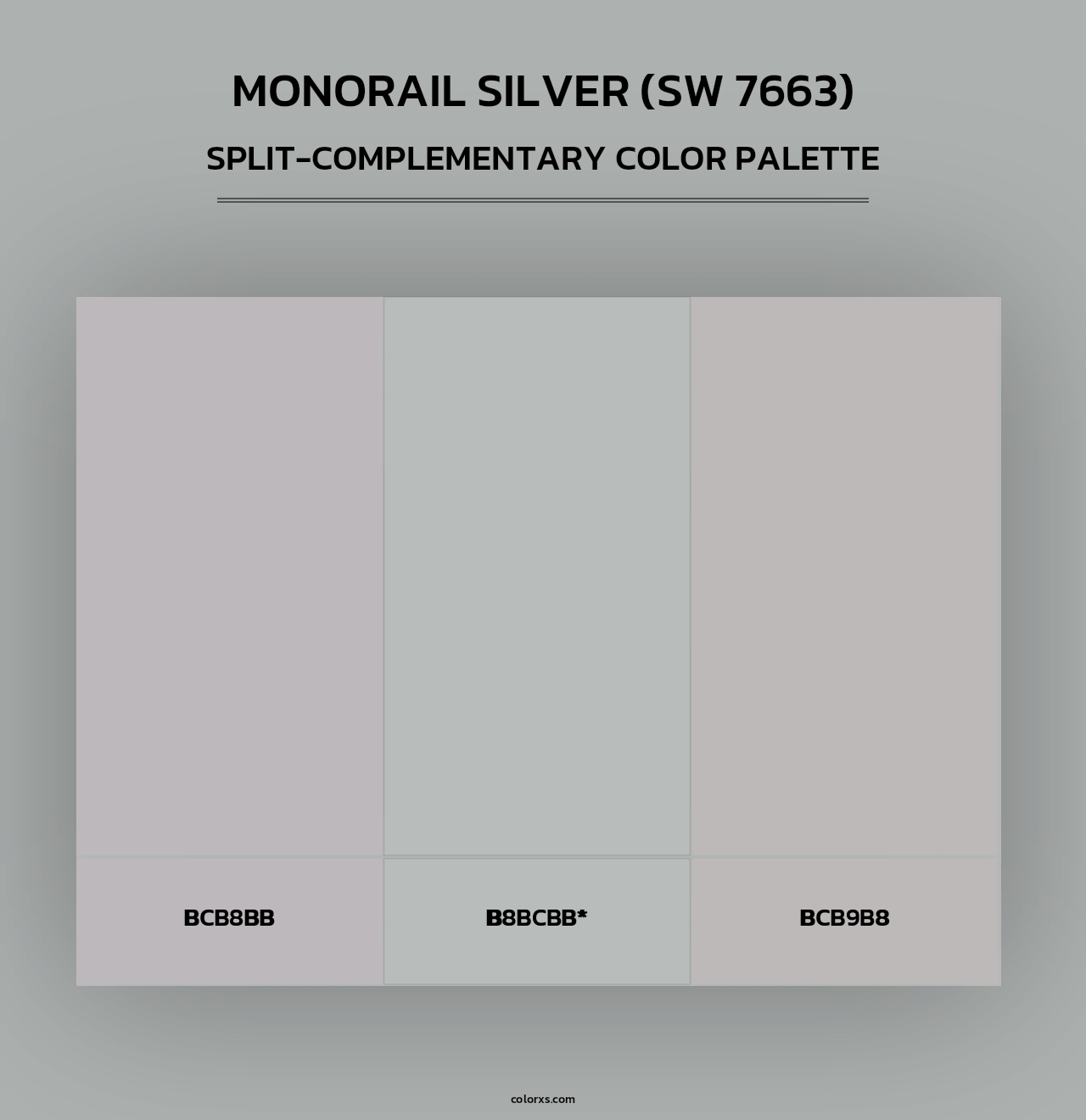 Monorail Silver (SW 7663) - Split-Complementary Color Palette