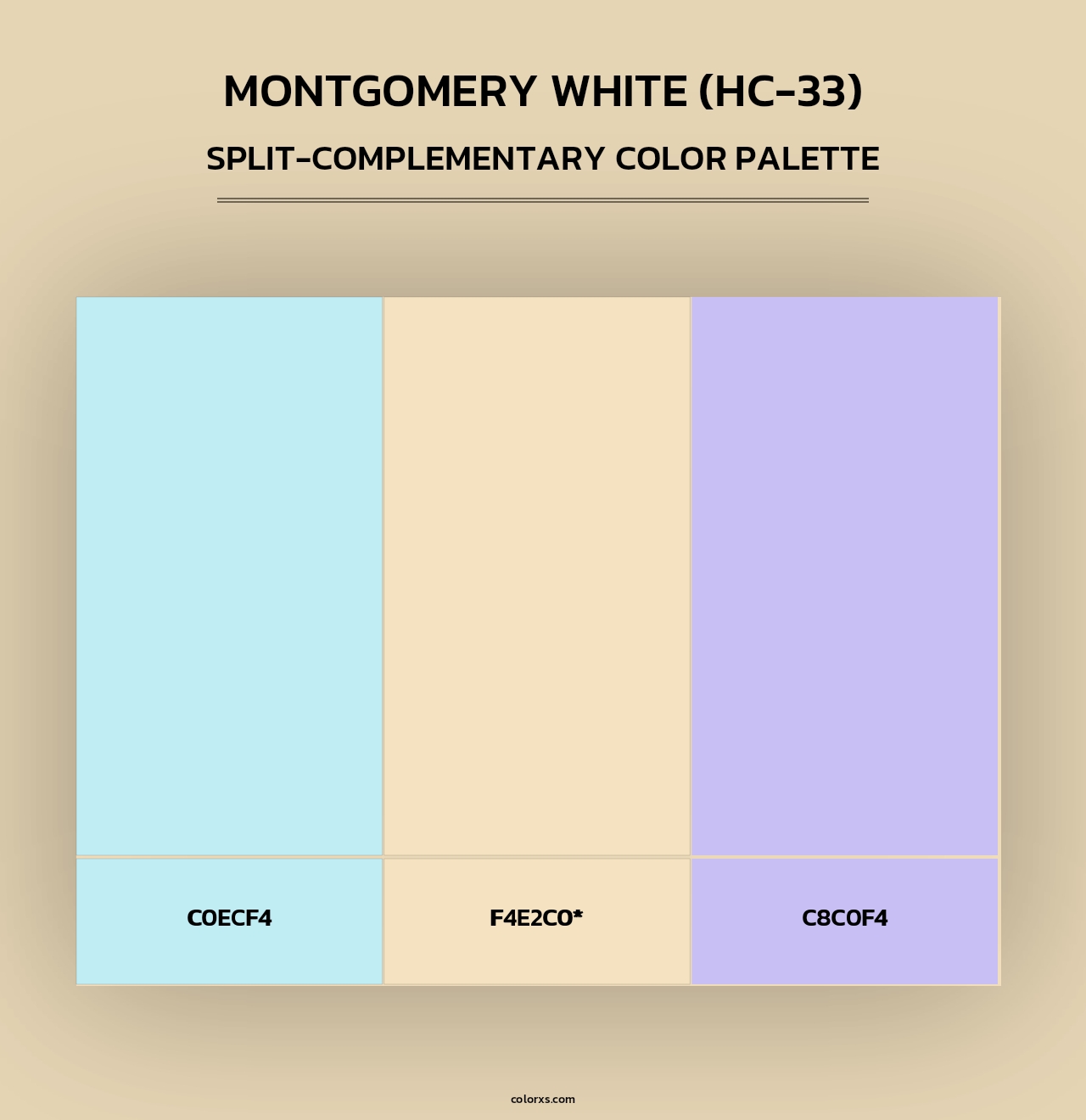 Montgomery White (HC-33) - Split-Complementary Color Palette