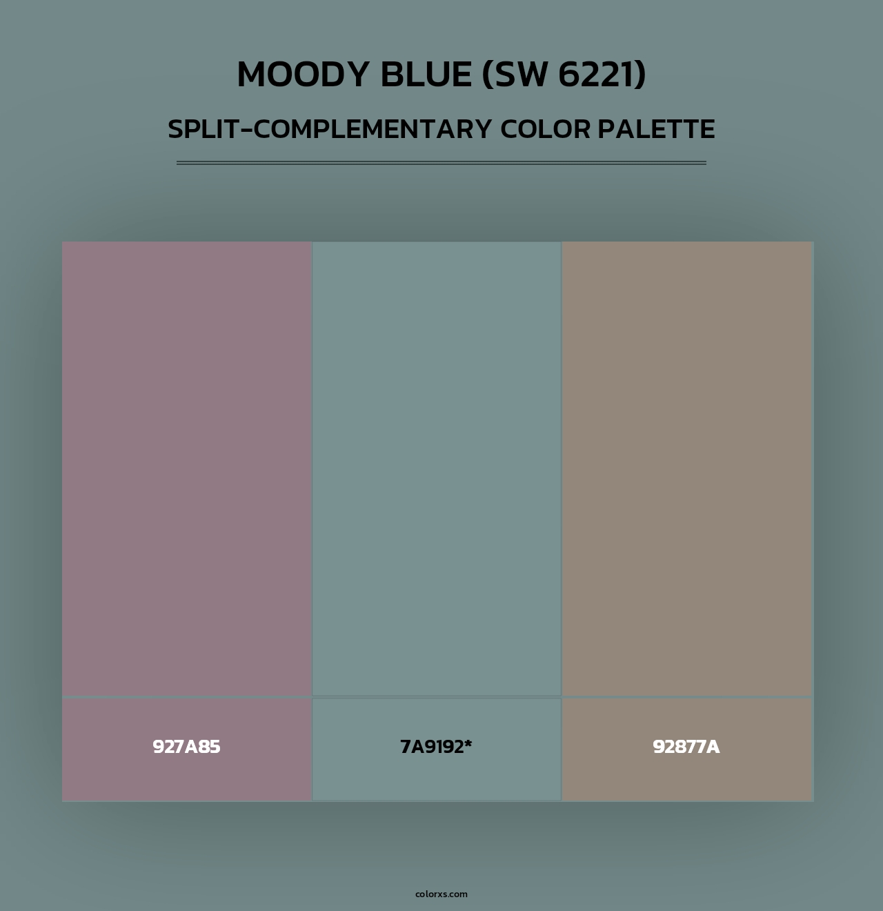 Moody Blue (SW 6221) - Split-Complementary Color Palette