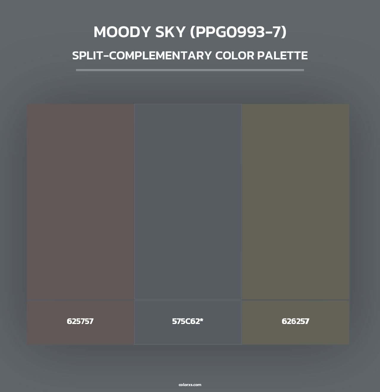 Moody Sky (PPG0993-7) - Split-Complementary Color Palette