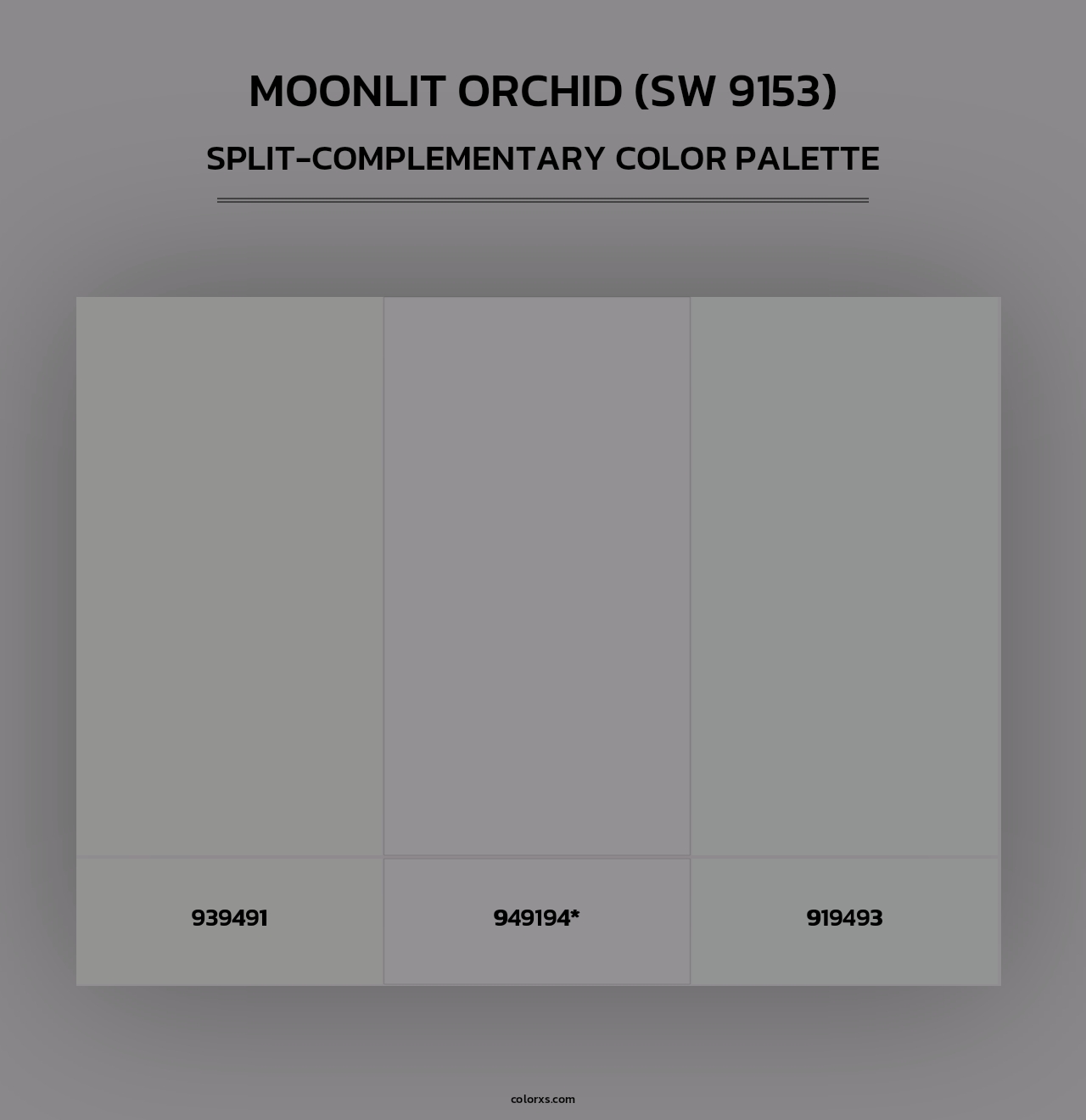 Moonlit Orchid (SW 9153) - Split-Complementary Color Palette