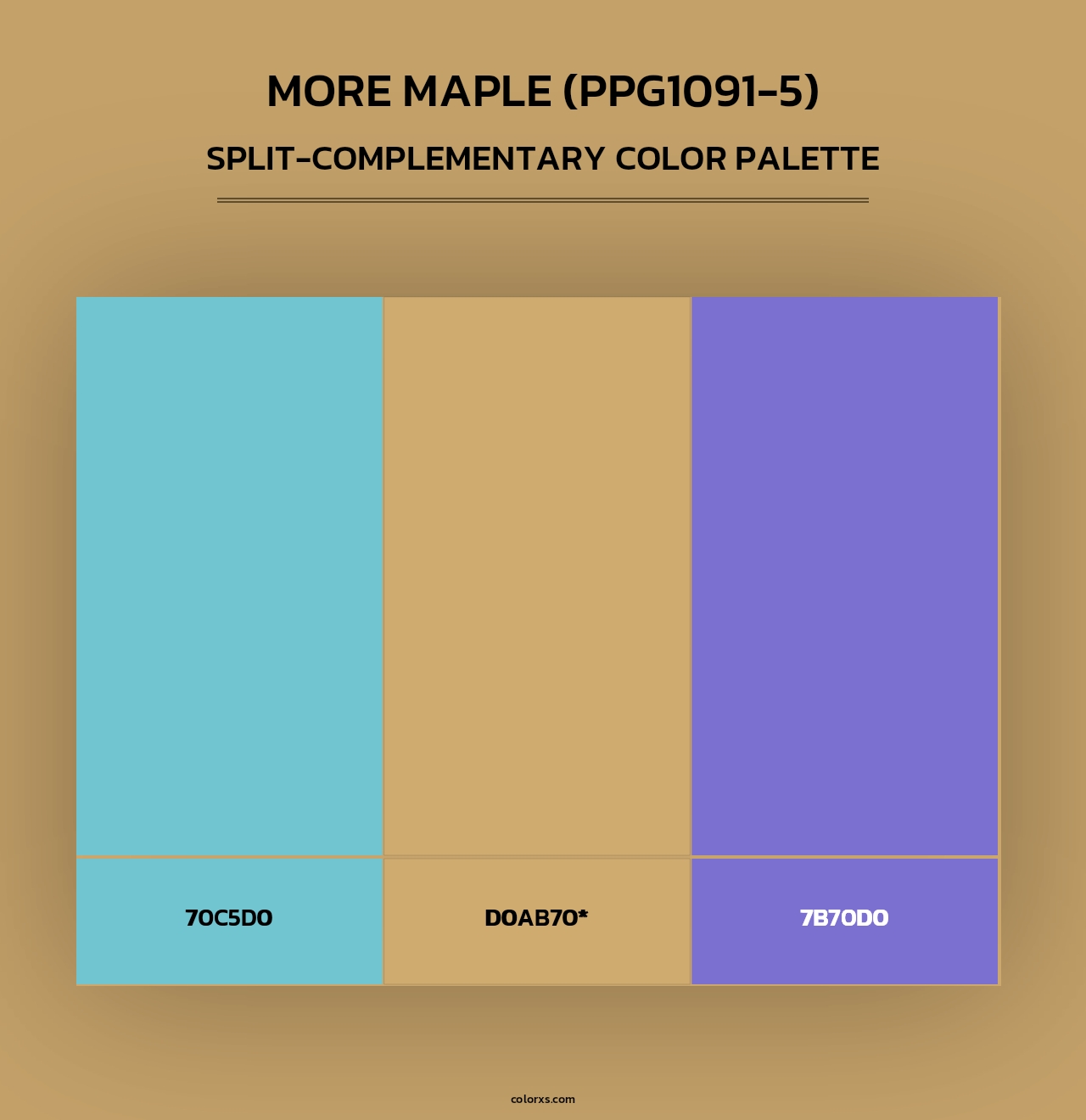 More Maple (PPG1091-5) - Split-Complementary Color Palette