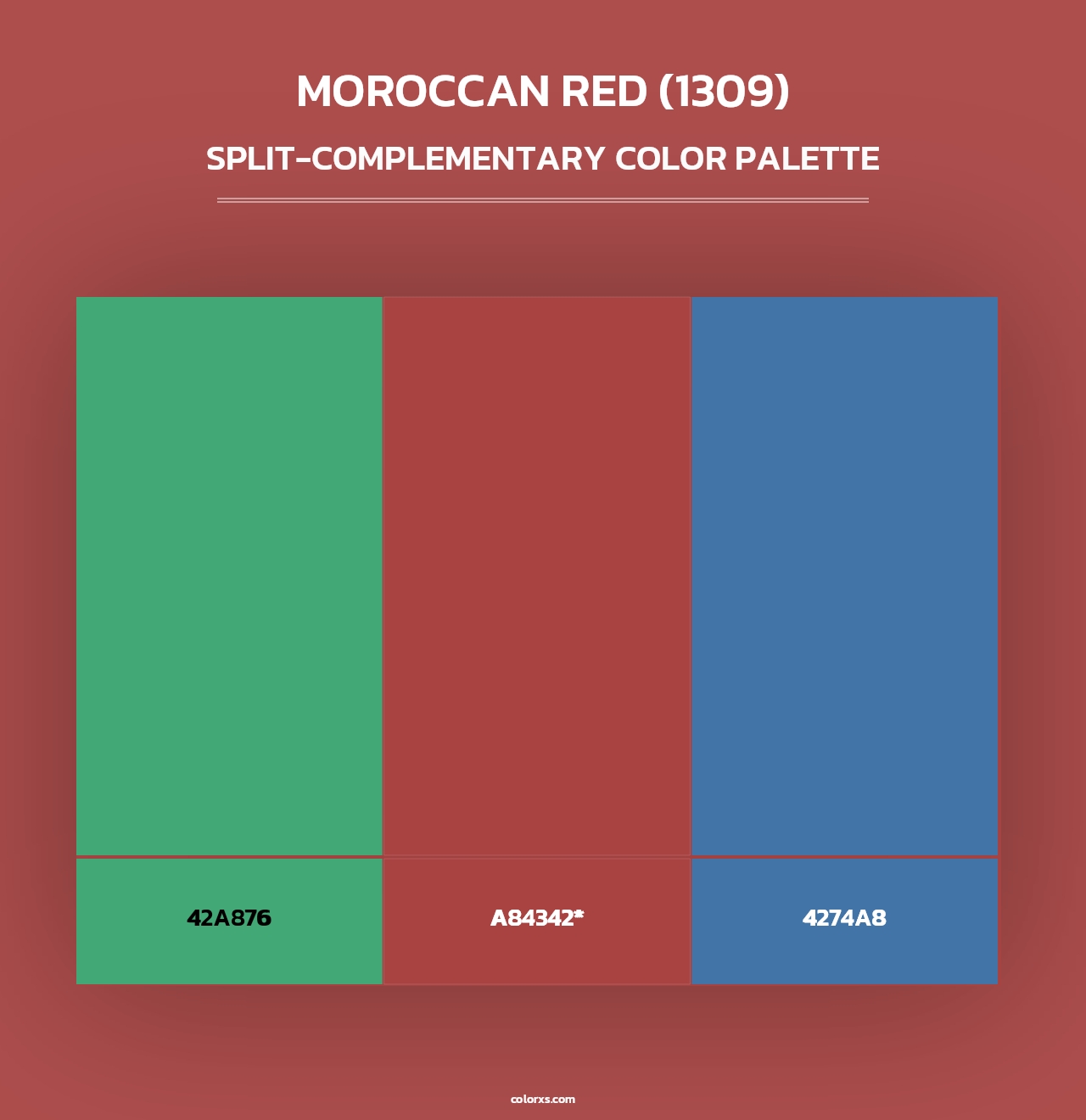 Moroccan Red (1309) - Split-Complementary Color Palette
