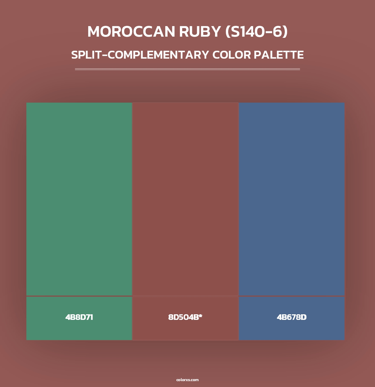 Moroccan Ruby (S140-6) - Split-Complementary Color Palette