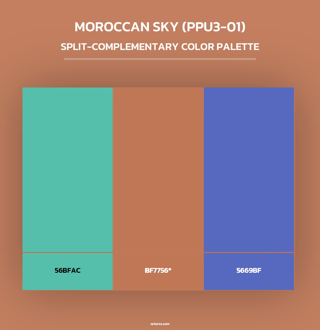 Moroccan Sky (PPU3-01) - Split-Complementary Color Palette