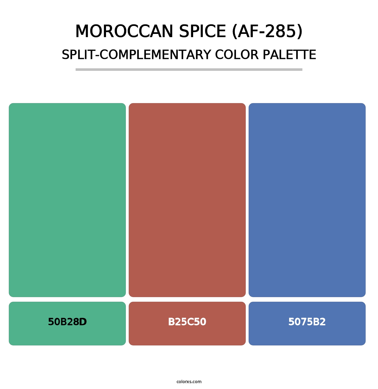 Moroccan Spice (AF-285) - Split-Complementary Color Palette