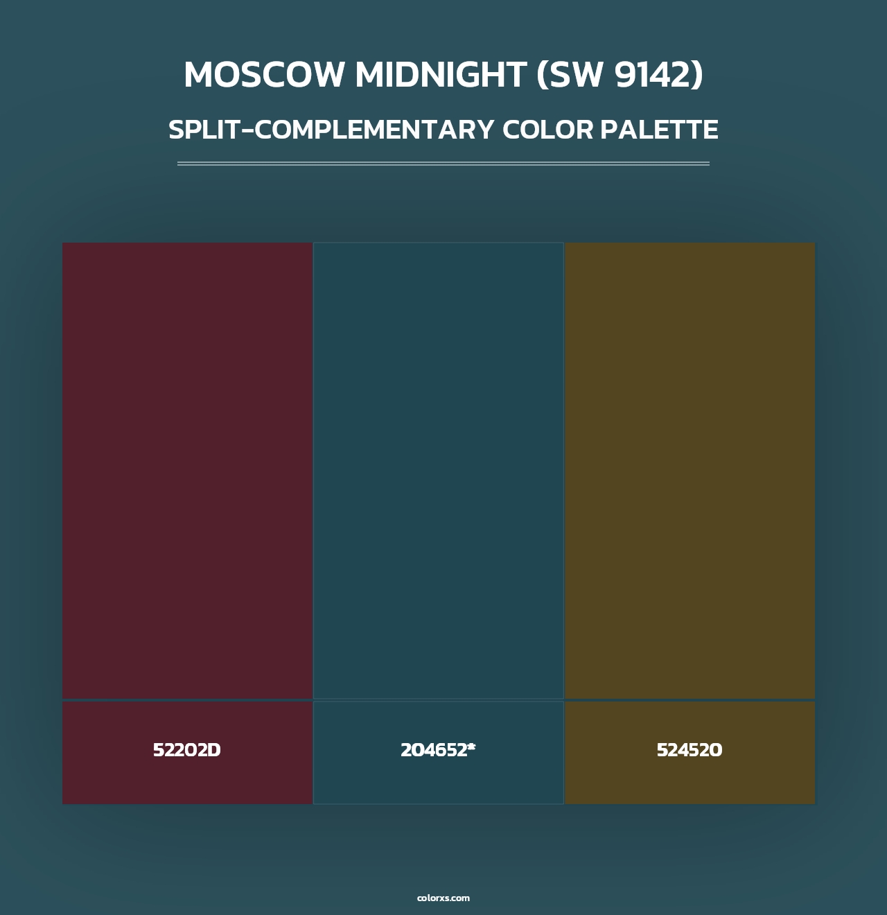 Moscow Midnight (SW 9142) - Split-Complementary Color Palette