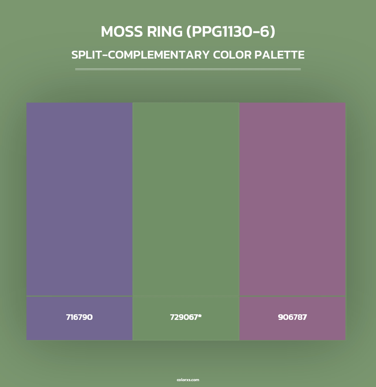 Moss Ring (PPG1130-6) - Split-Complementary Color Palette