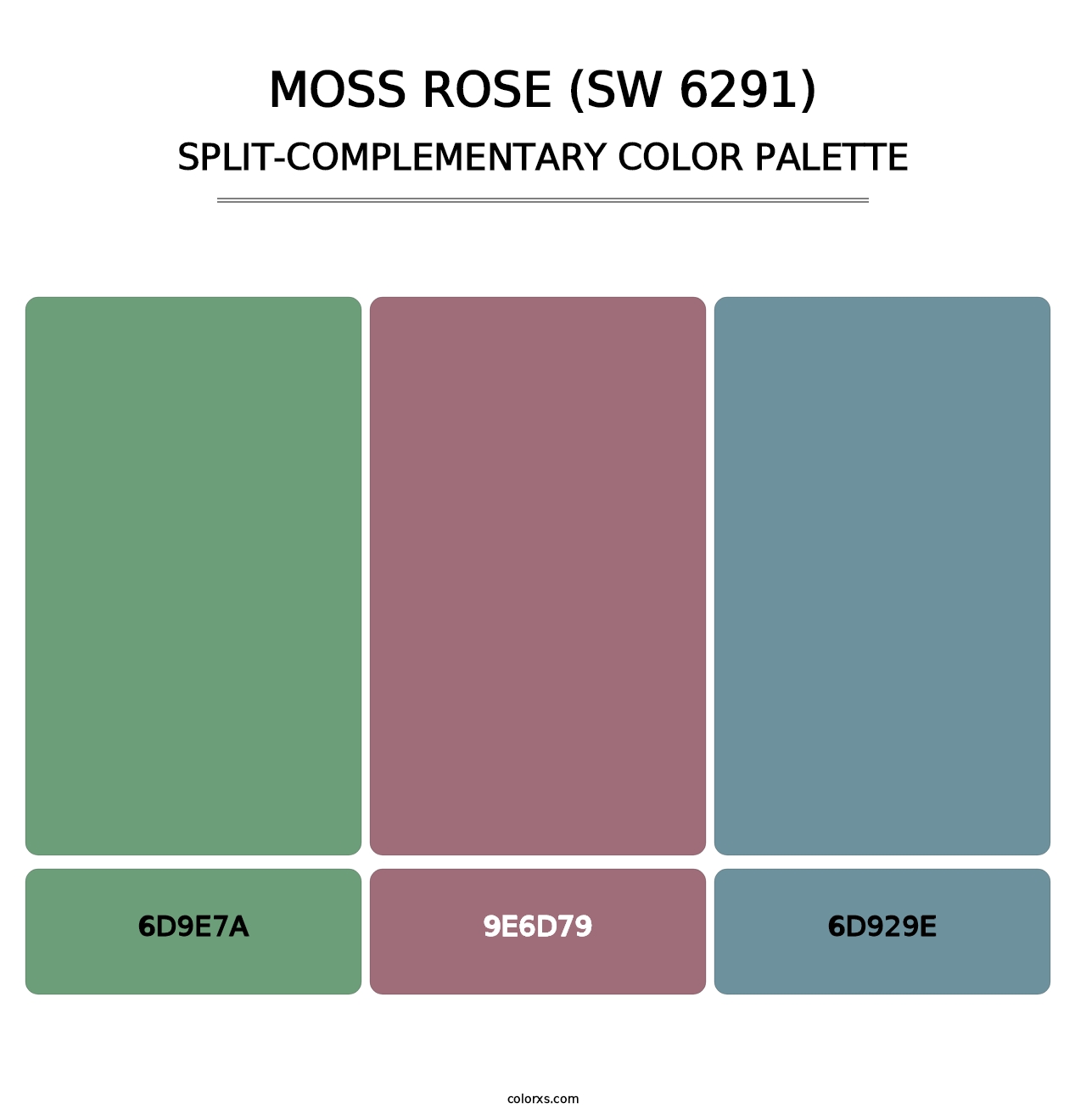 Moss Rose (SW 6291) - Split-Complementary Color Palette