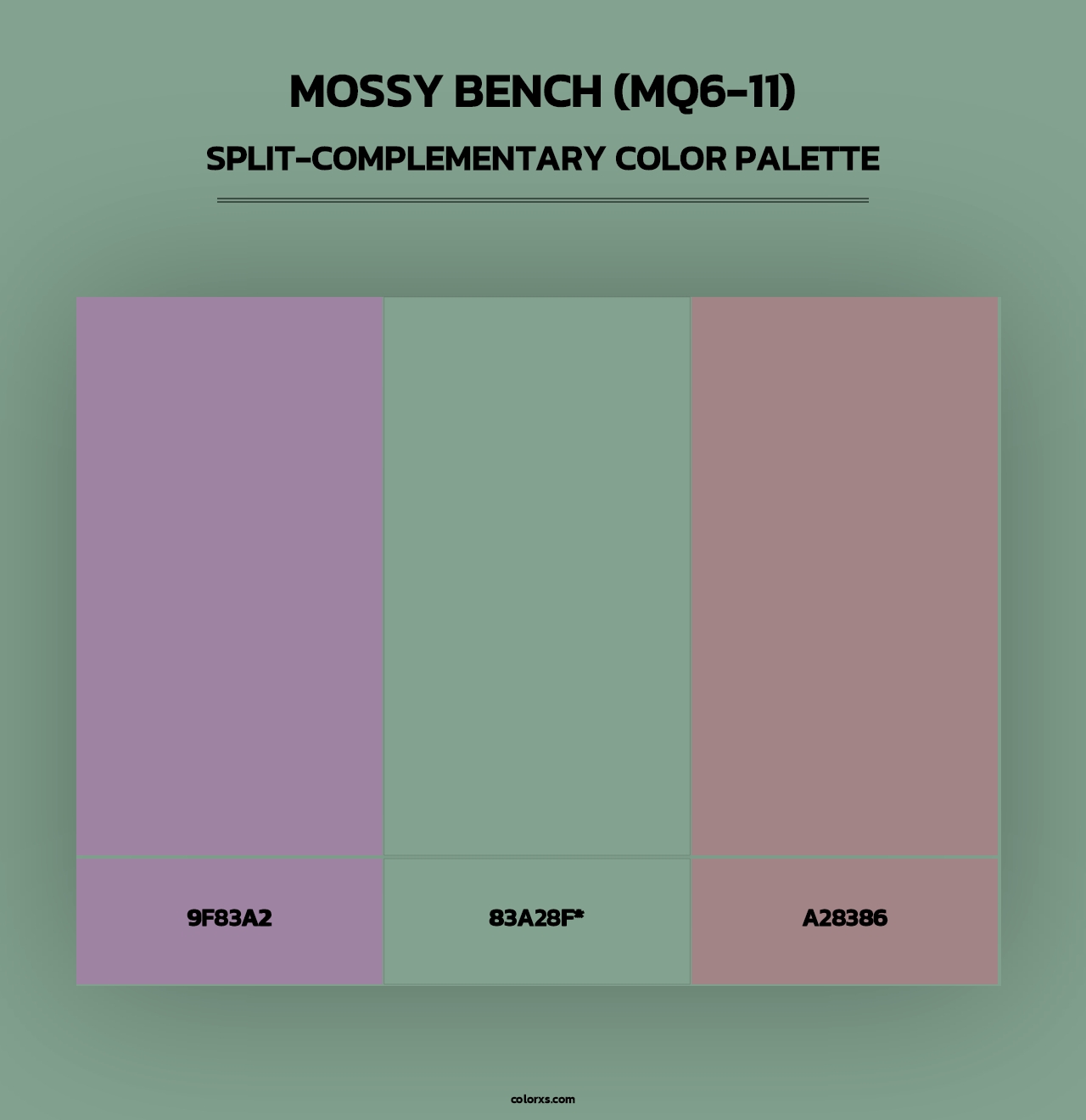 Mossy Bench (MQ6-11) - Split-Complementary Color Palette
