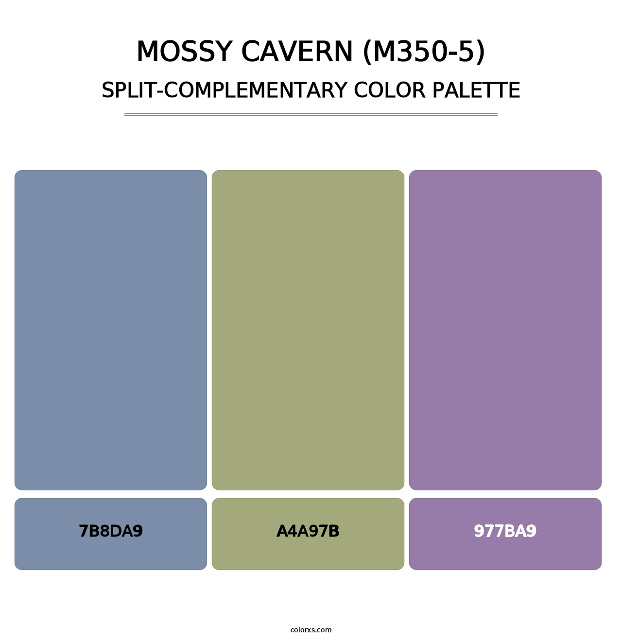 Mossy Cavern (M350-5) - Split-Complementary Color Palette