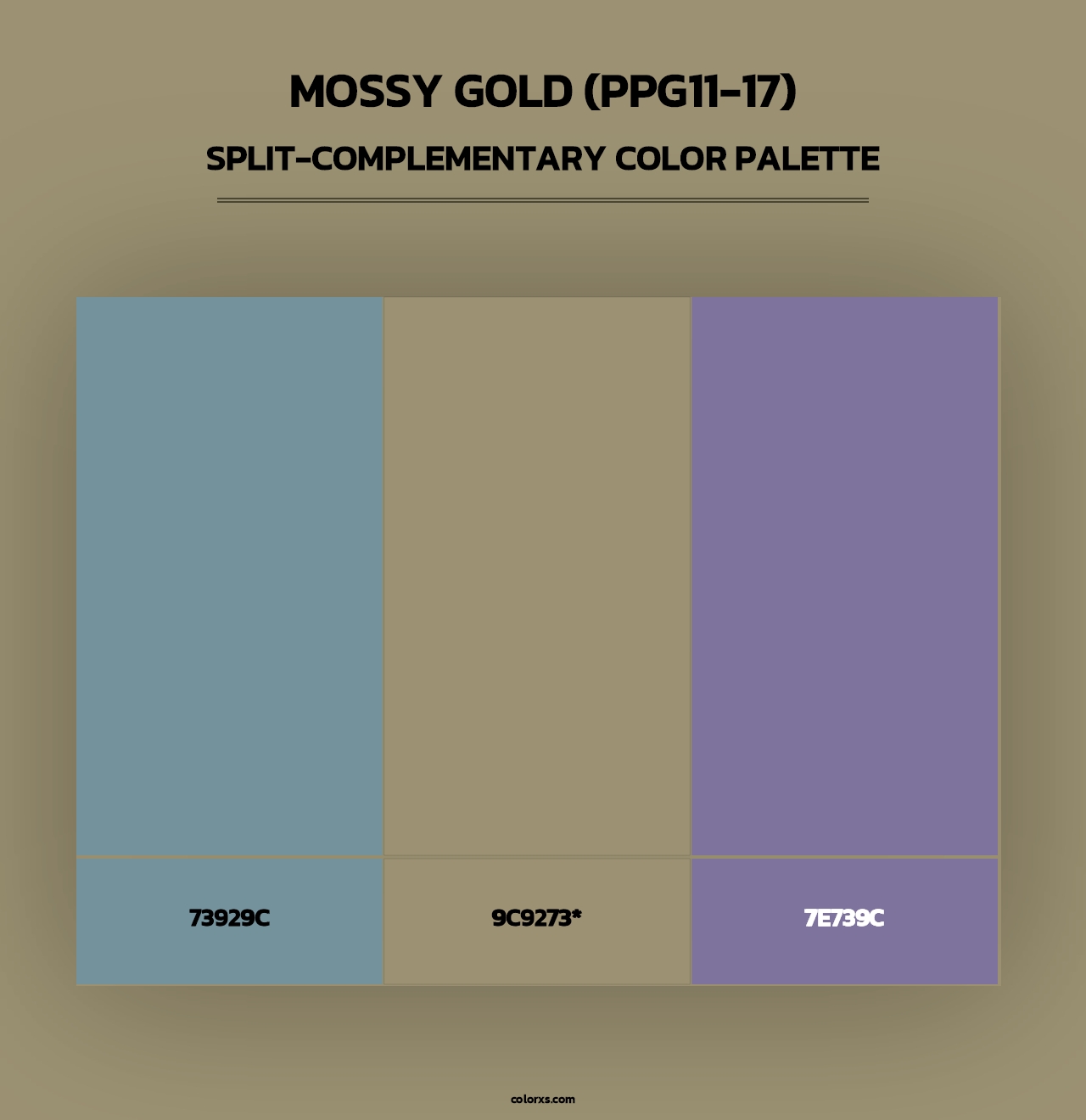 Mossy Gold (PPG11-17) - Split-Complementary Color Palette
