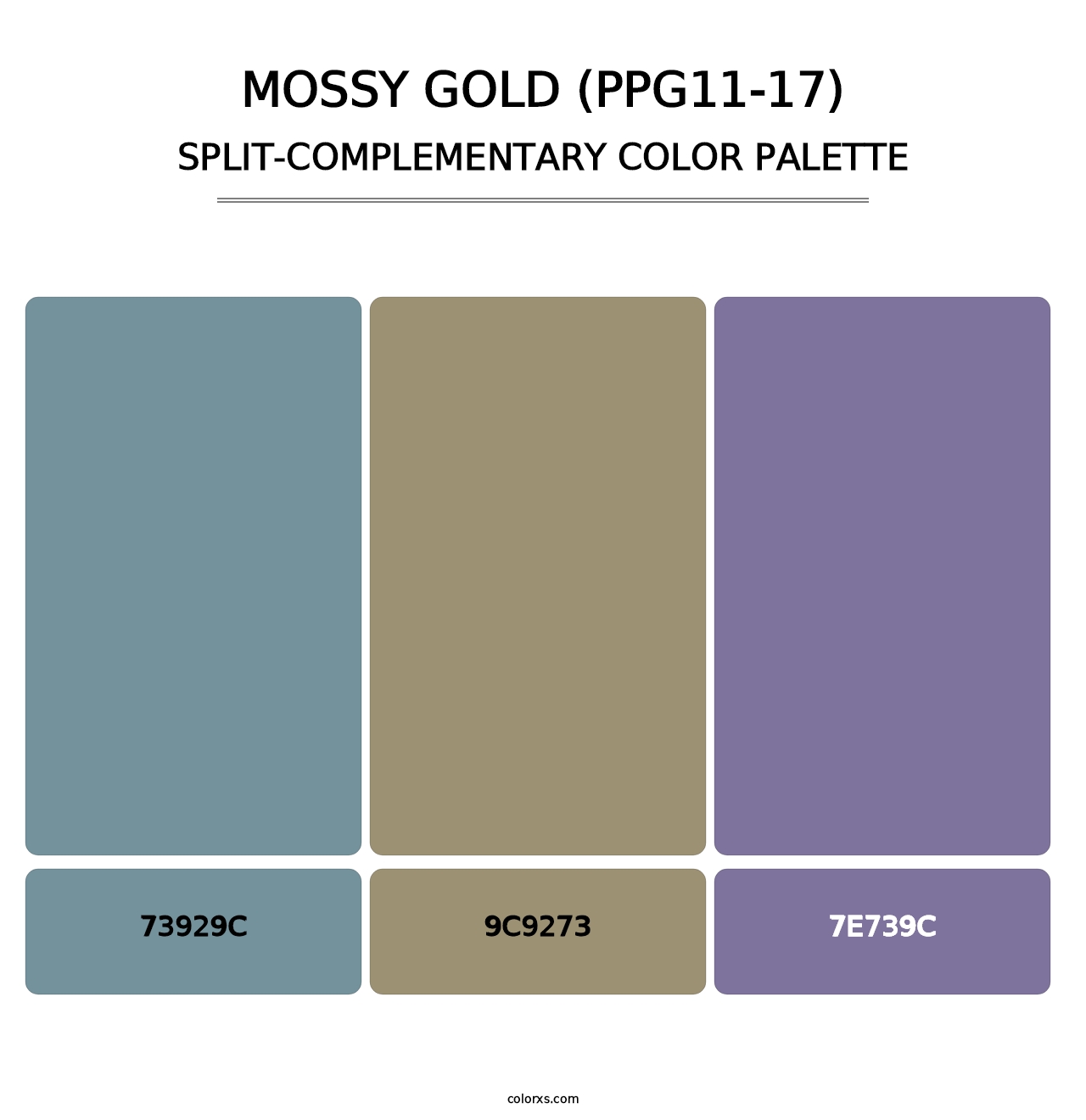 Mossy Gold (PPG11-17) - Split-Complementary Color Palette