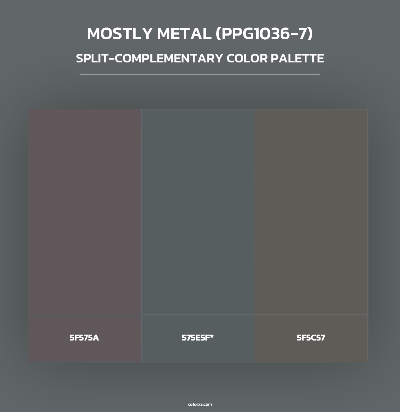 Mostly Metal (PPG1036-7) - Split-Complementary Color Palette