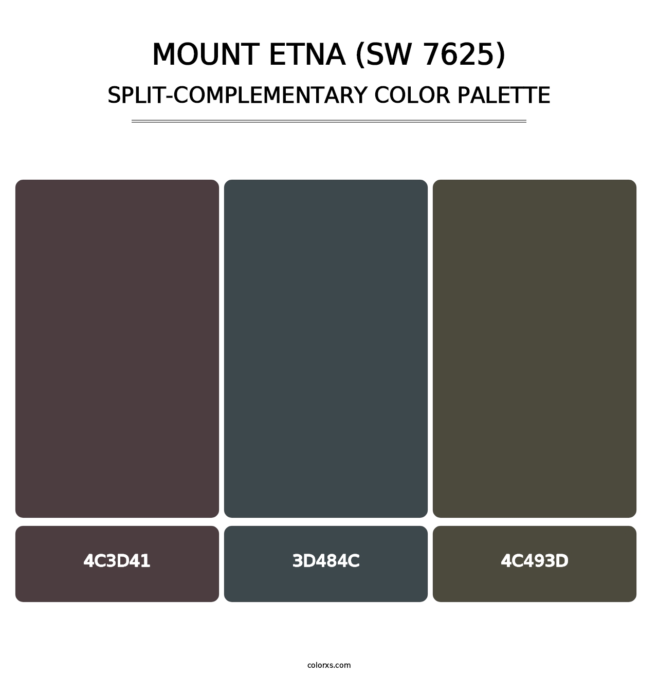 Mount Etna (SW 7625) - Split-Complementary Color Palette