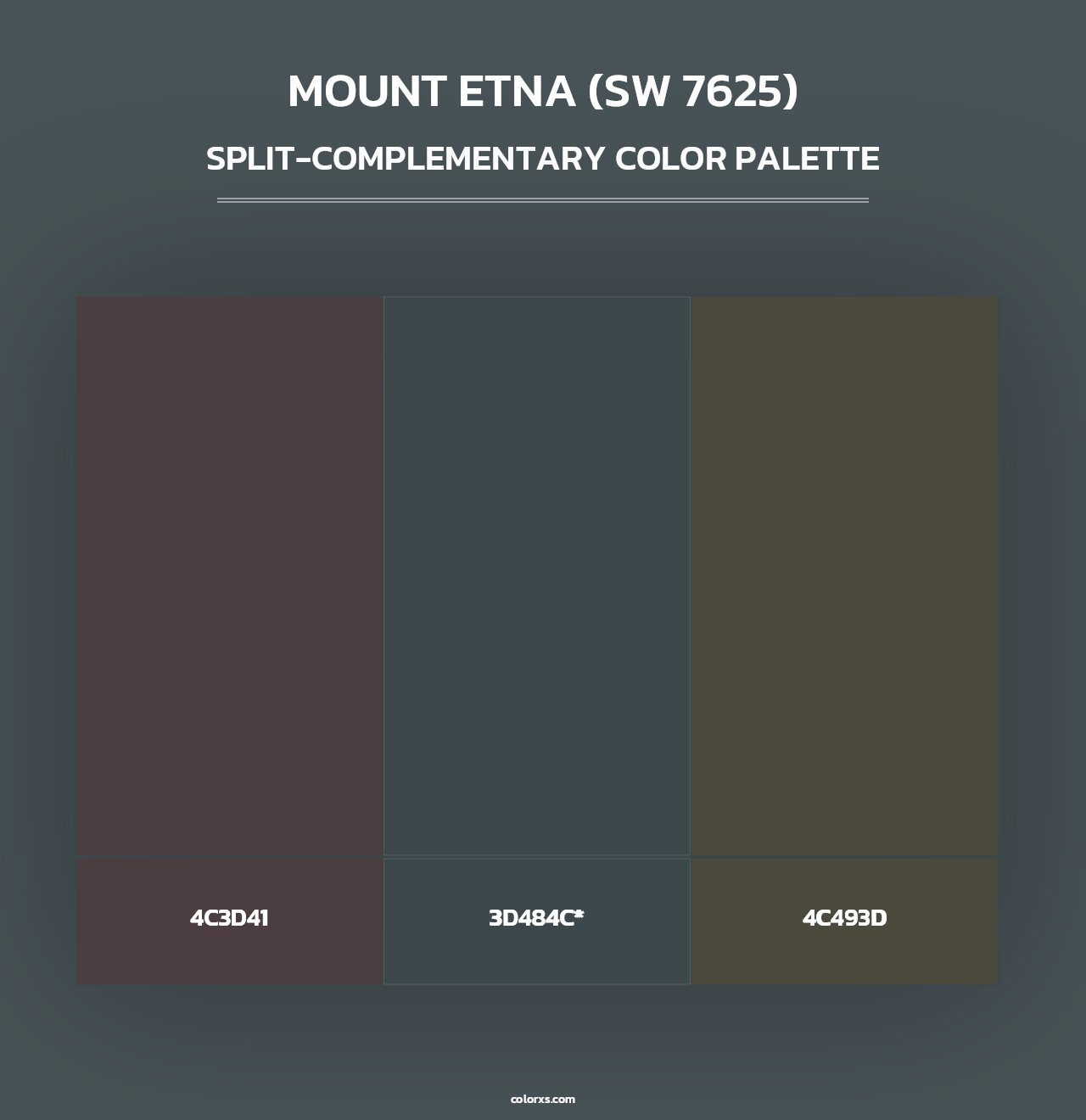 Mount Etna (SW 7625) - Split-Complementary Color Palette