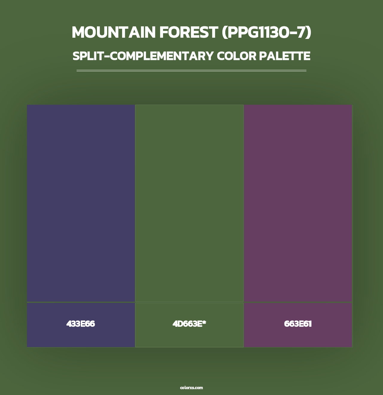 Mountain Forest (PPG1130-7) - Split-Complementary Color Palette