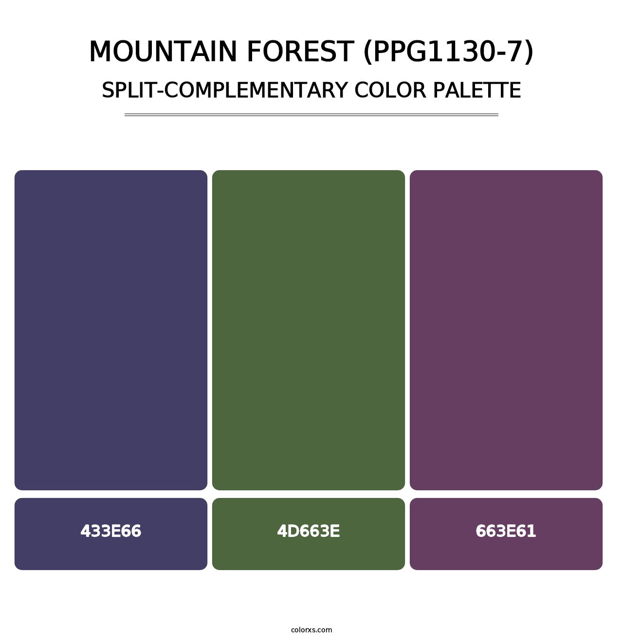 Mountain Forest (PPG1130-7) - Split-Complementary Color Palette