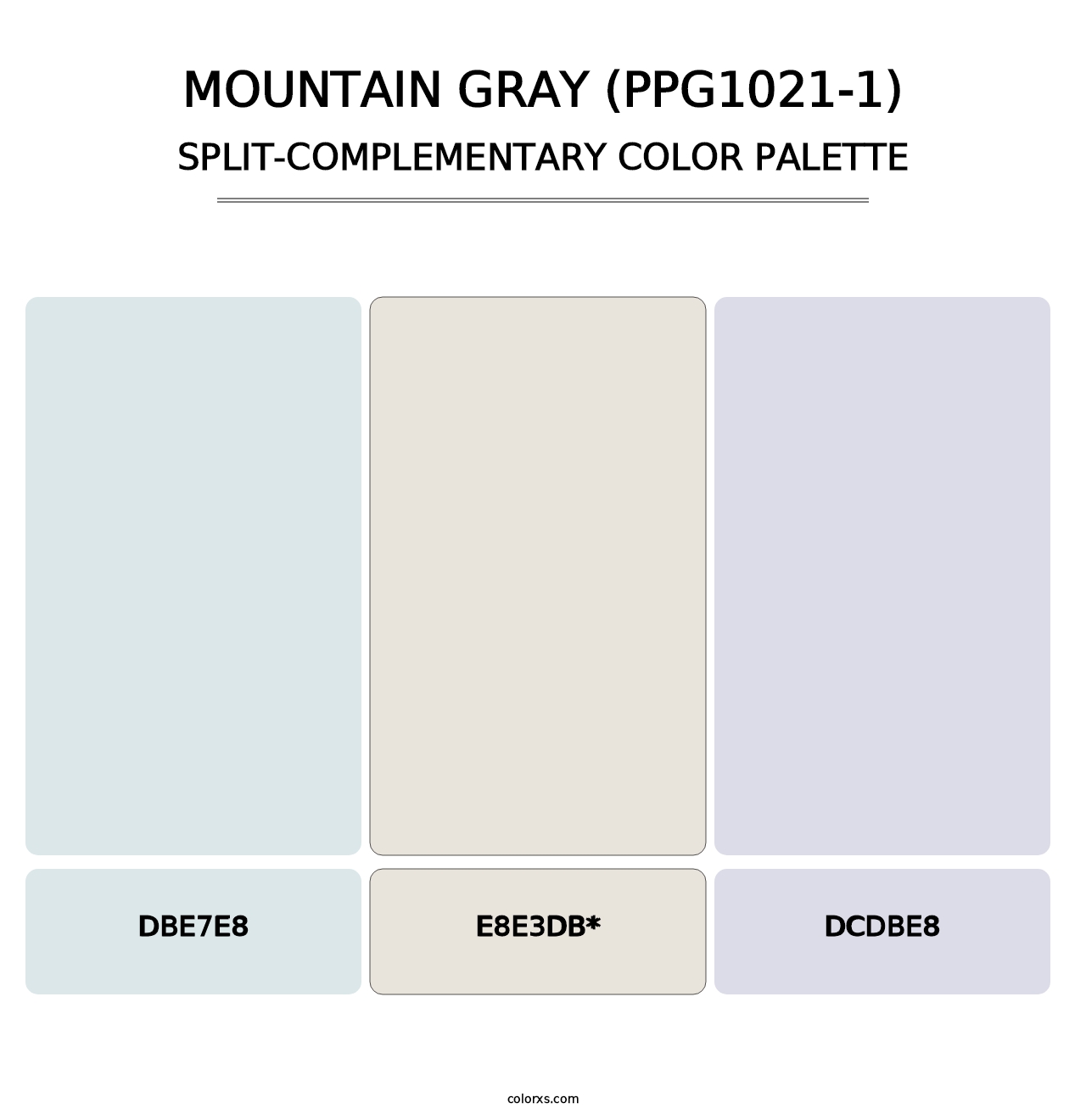Mountain Gray (PPG1021-1) - Split-Complementary Color Palette