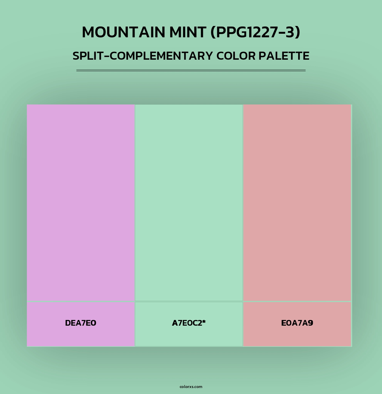 Mountain Mint (PPG1227-3) - Split-Complementary Color Palette