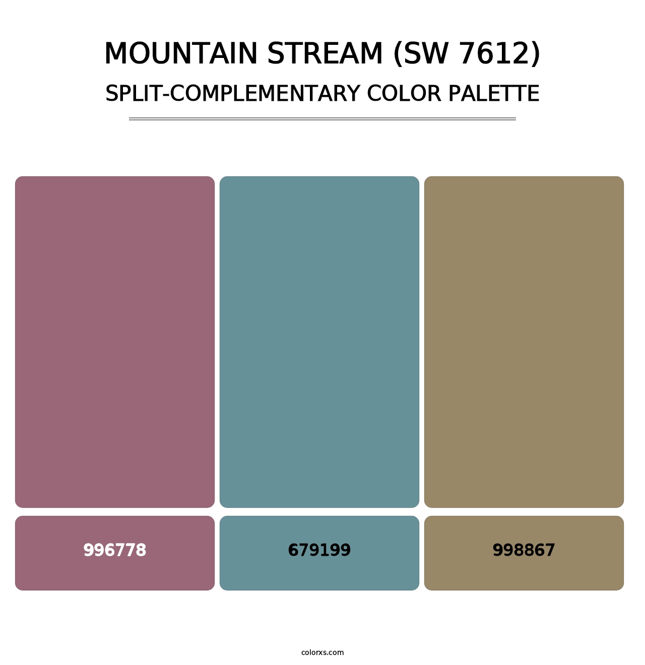 Mountain Stream (SW 7612) - Split-Complementary Color Palette