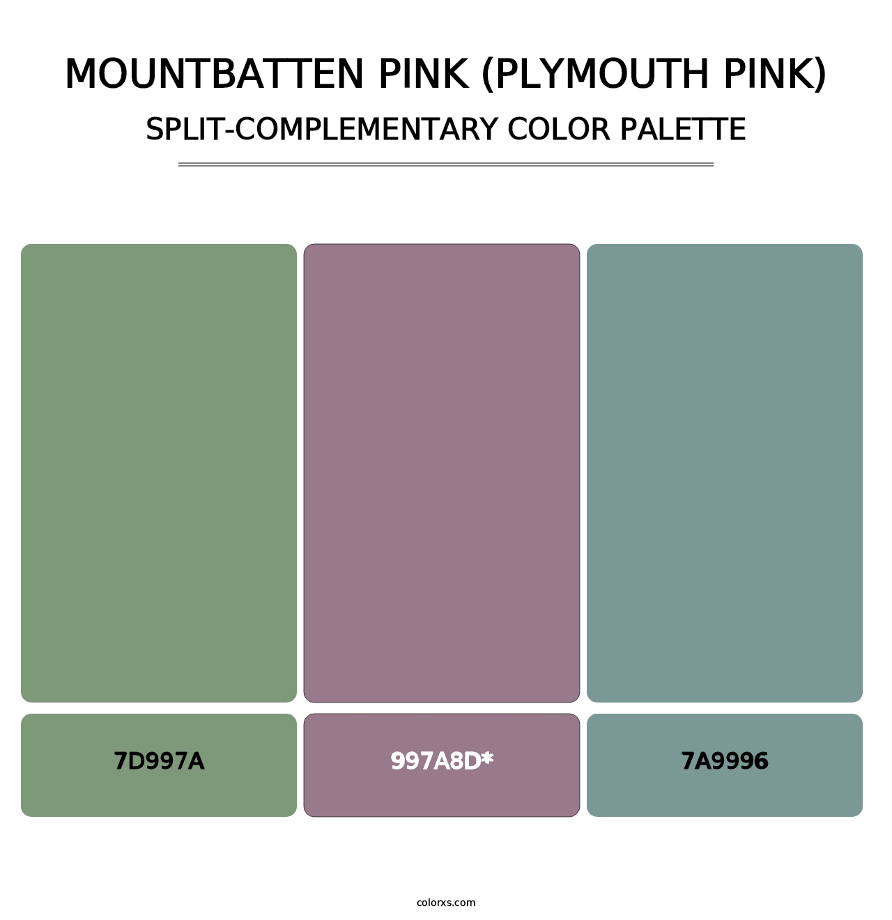Mountbatten Pink (Plymouth Pink) - Split-Complementary Color Palette