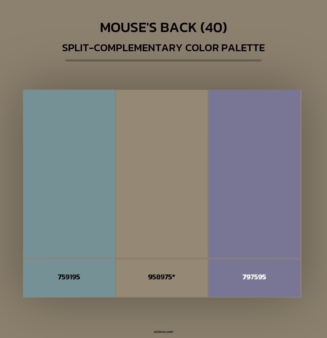 Mouse's Back (40) - Split-Complementary Color Palette