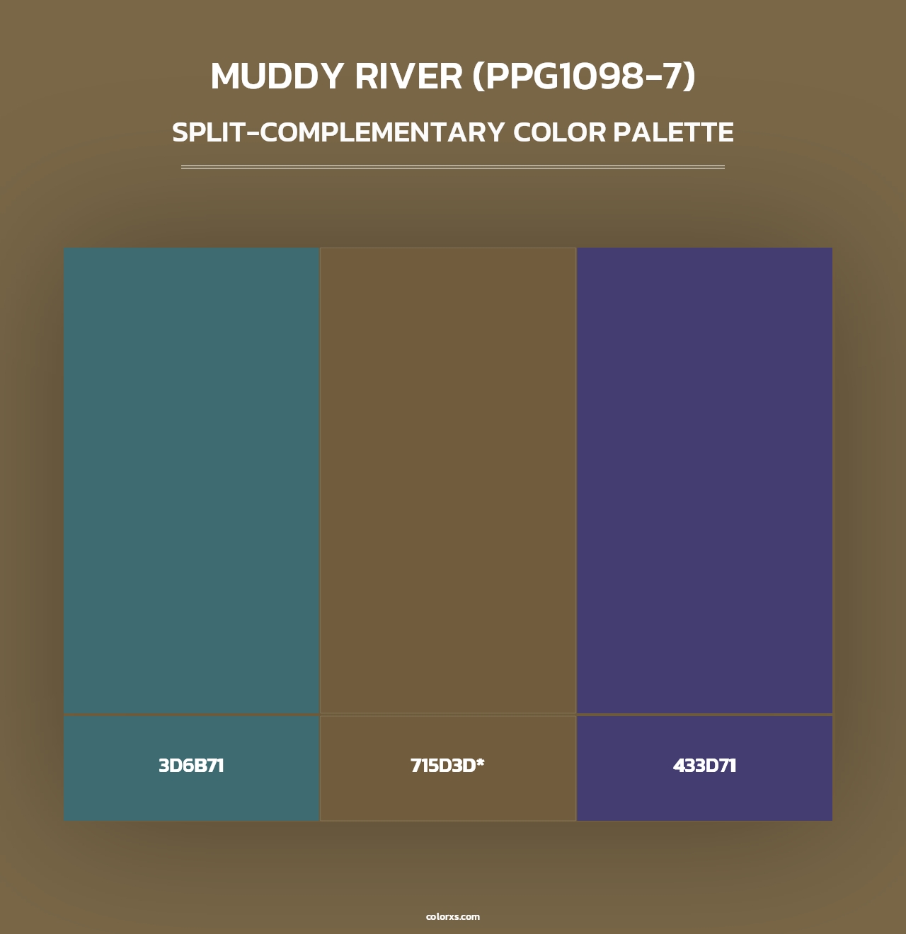 Muddy River (PPG1098-7) - Split-Complementary Color Palette