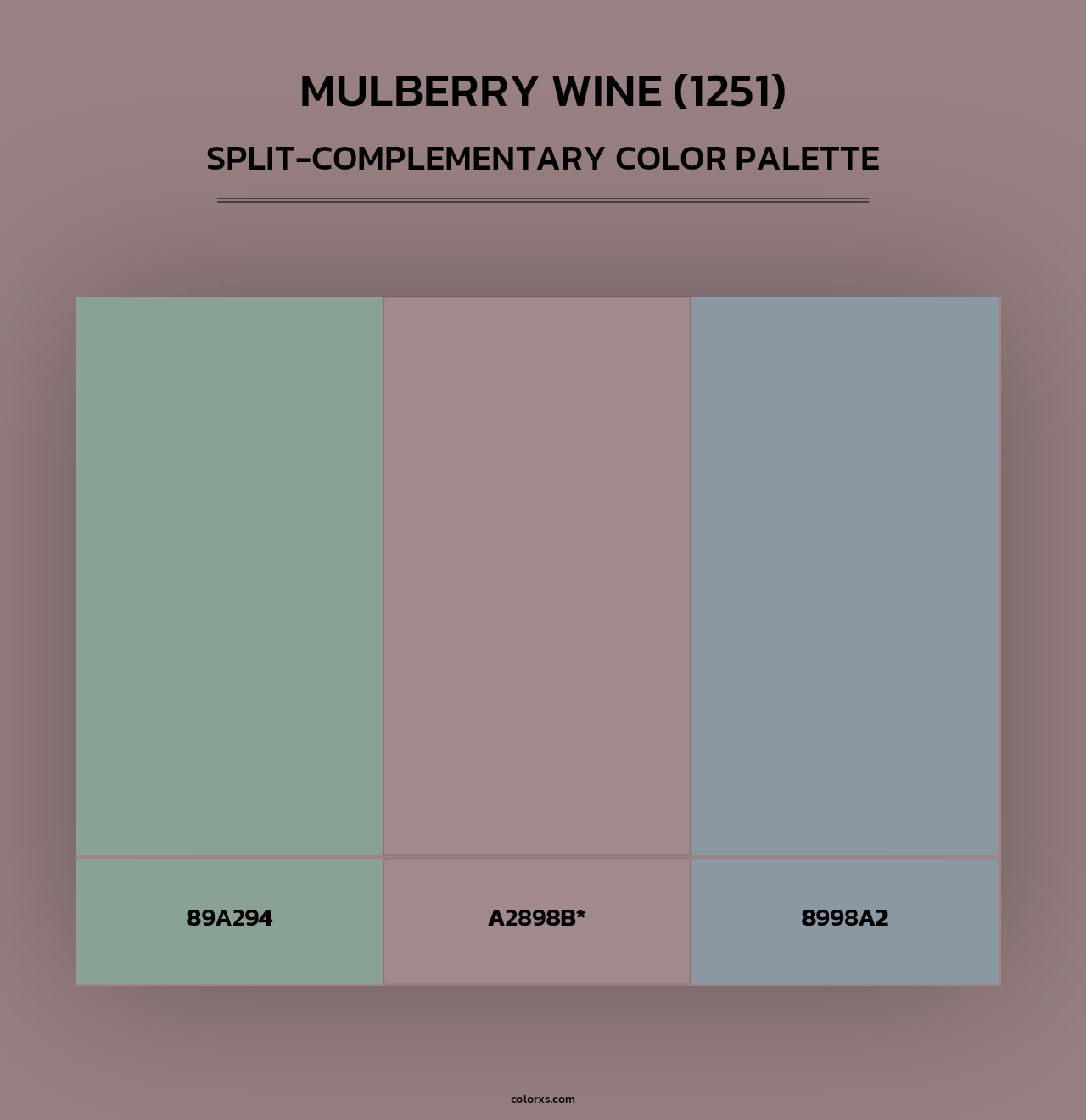 Mulberry Wine (1251) - Split-Complementary Color Palette