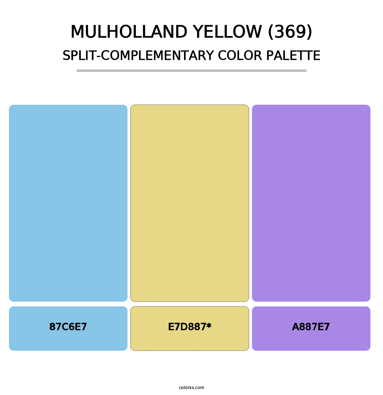 Mulholland Yellow (369) - Split-Complementary Color Palette