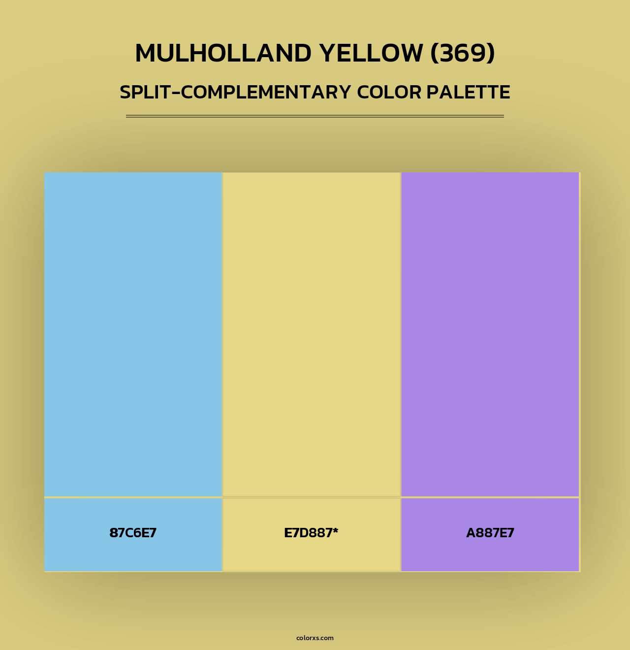 Mulholland Yellow (369) - Split-Complementary Color Palette