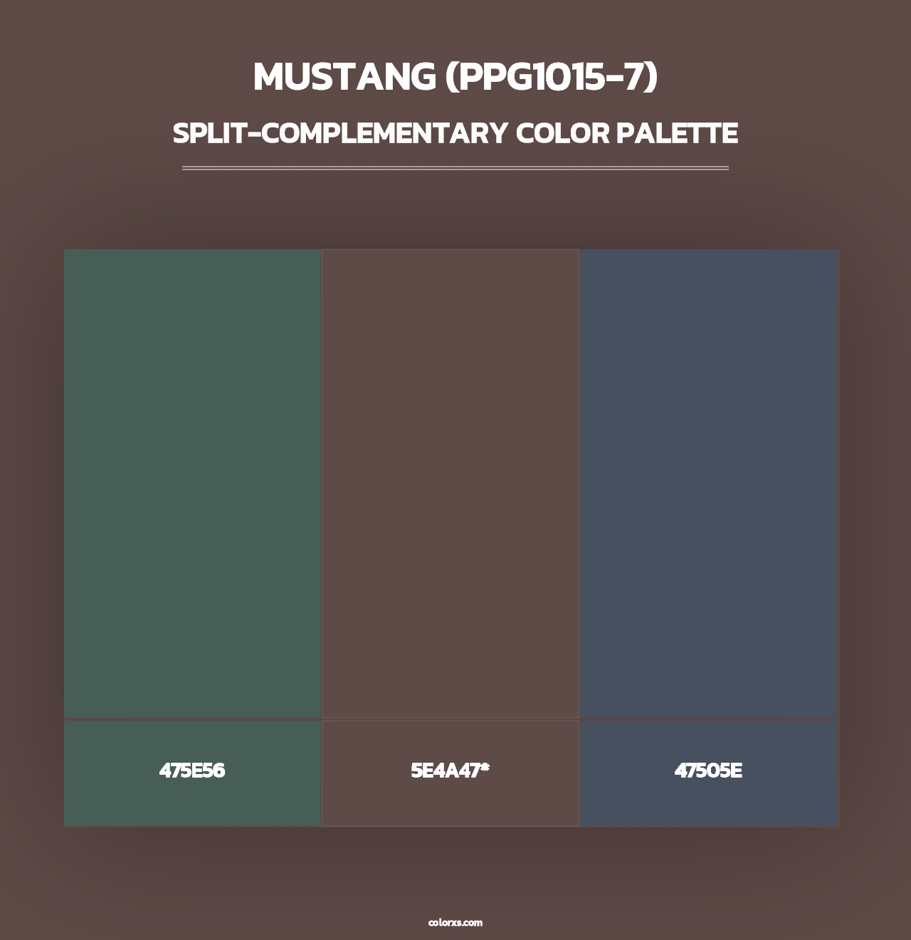 Mustang (PPG1015-7) - Split-Complementary Color Palette