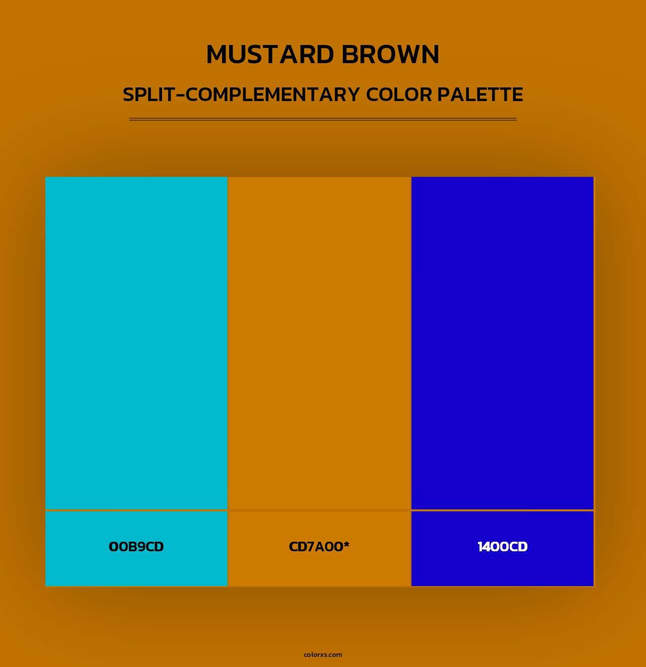 Mustard Brown - Split-Complementary Color Palette
