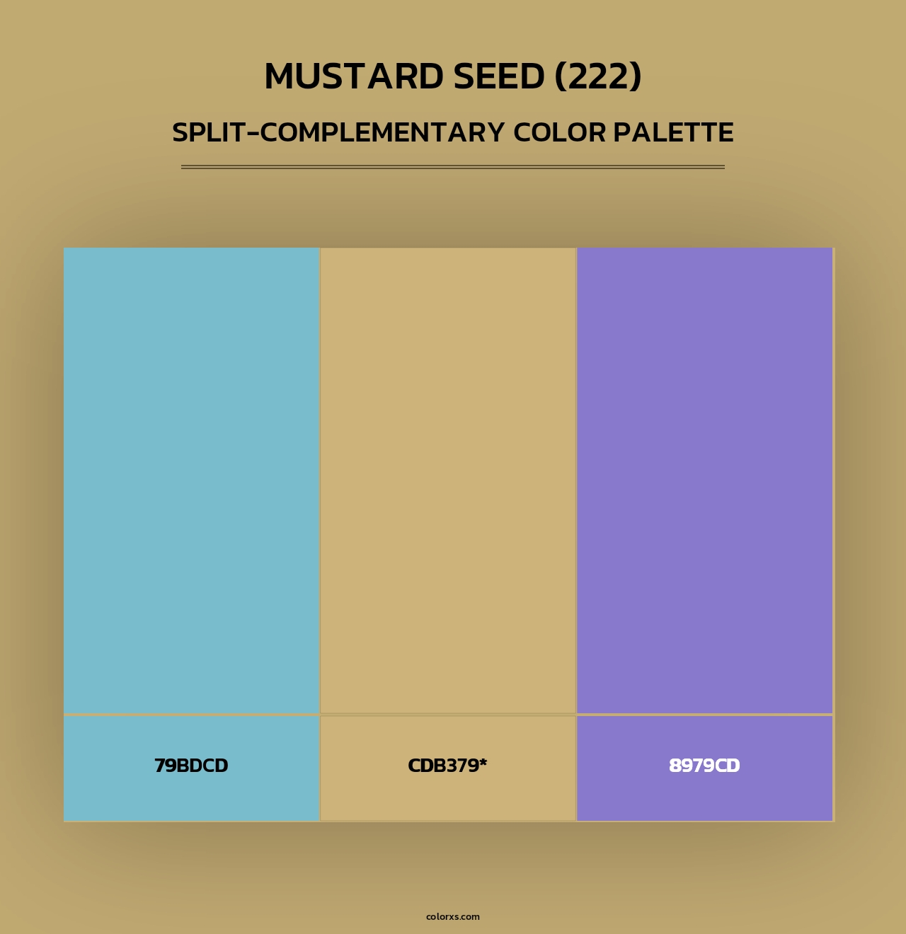 Mustard Seed (222) - Split-Complementary Color Palette