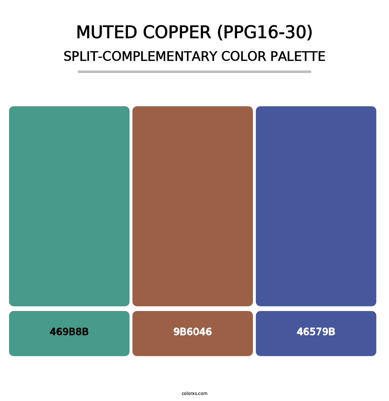 Muted Copper (PPG16-30) - Split-Complementary Color Palette