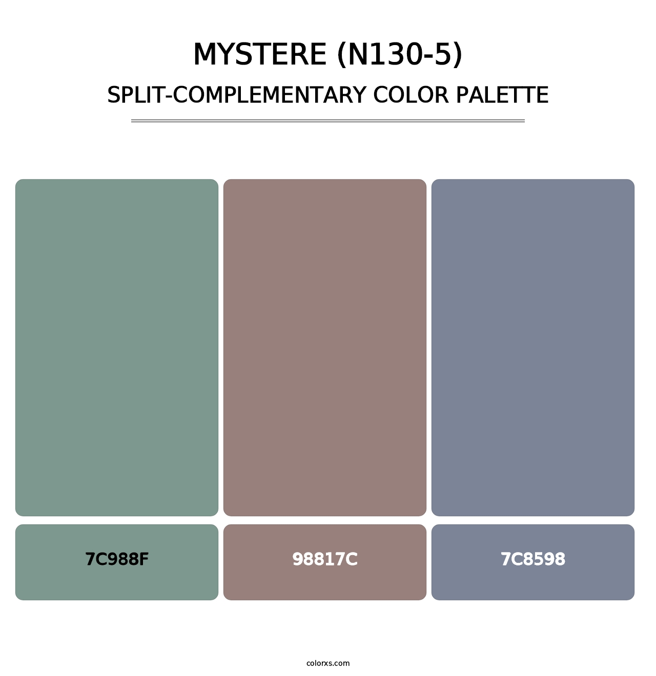 Mystere (N130-5) - Split-Complementary Color Palette