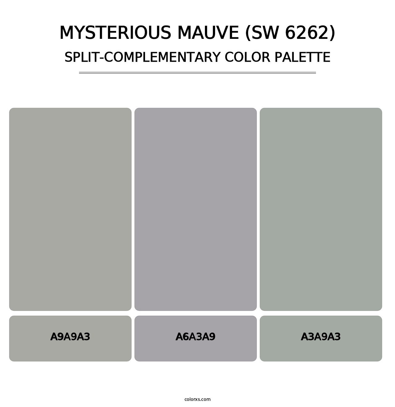 Mysterious Mauve (SW 6262) - Split-Complementary Color Palette