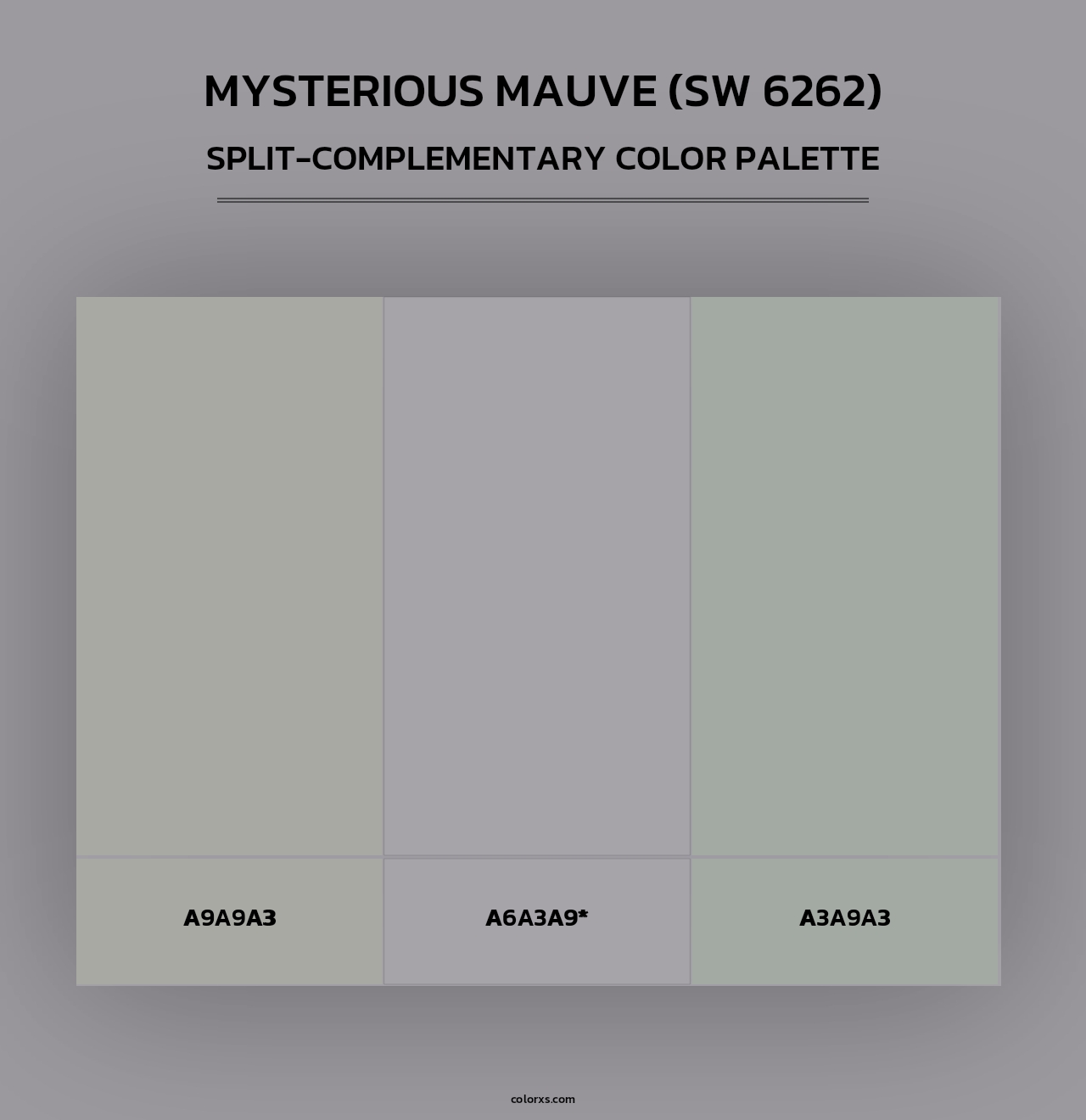 Mysterious Mauve (SW 6262) - Split-Complementary Color Palette