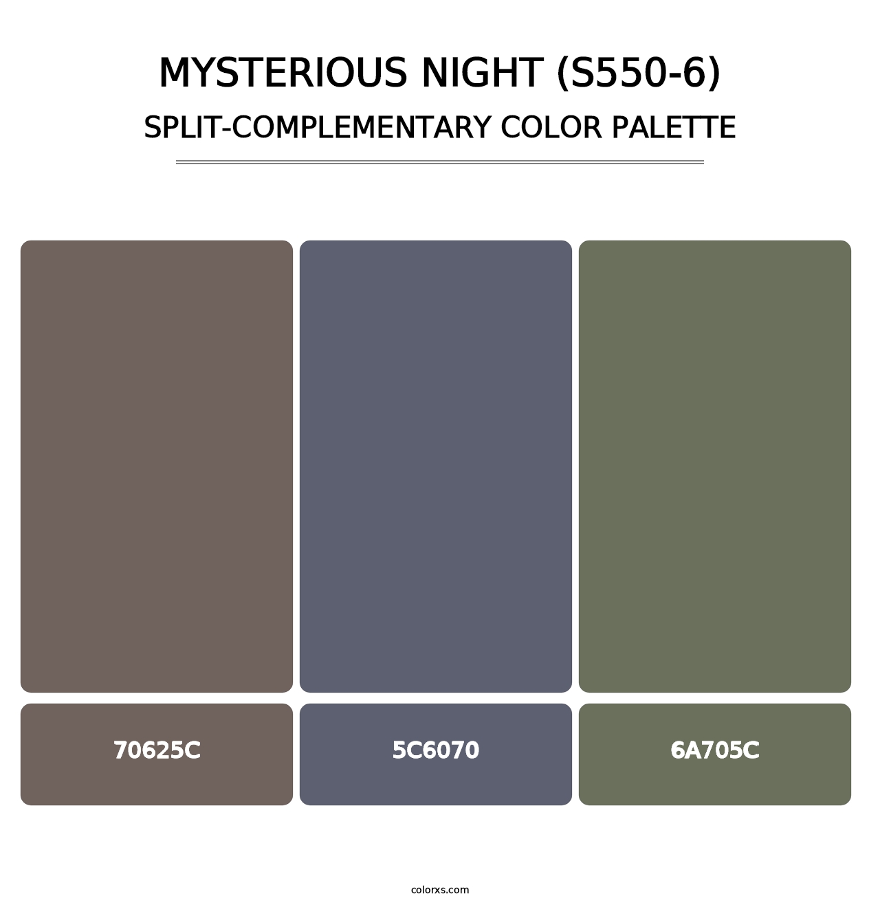 Mysterious Night (S550-6) - Split-Complementary Color Palette