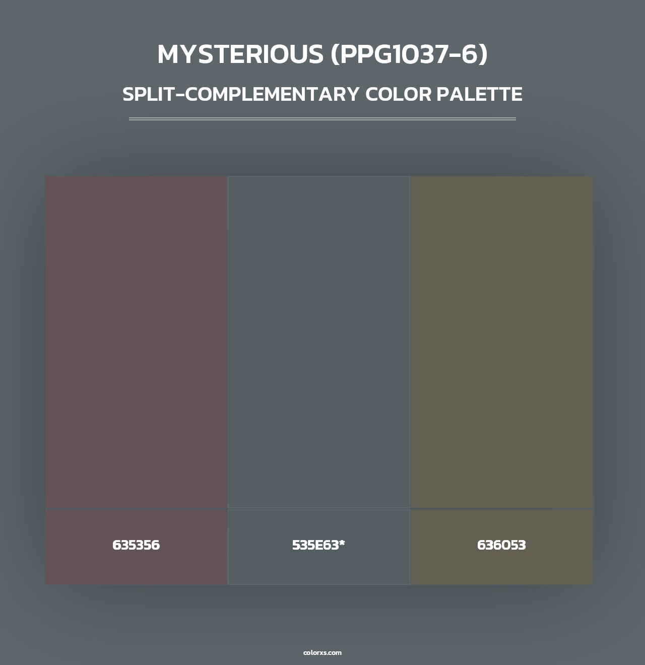 Mysterious (PPG1037-6) - Split-Complementary Color Palette