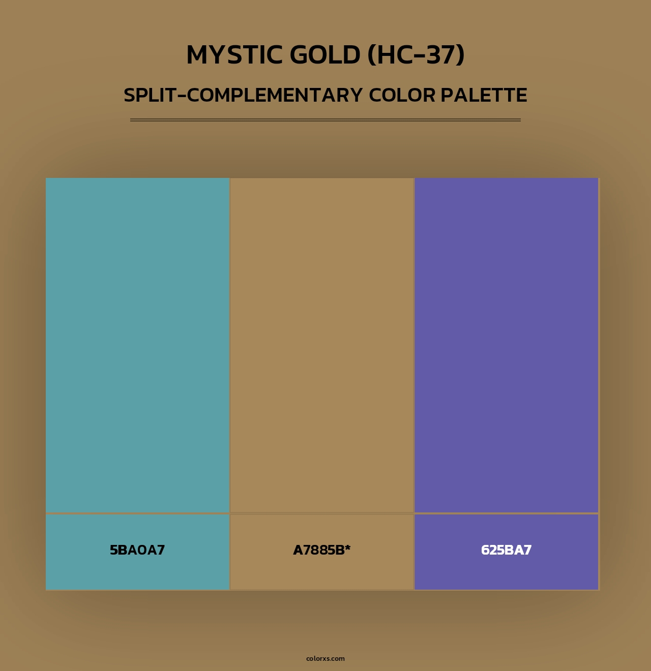 Mystic Gold (HC-37) - Split-Complementary Color Palette