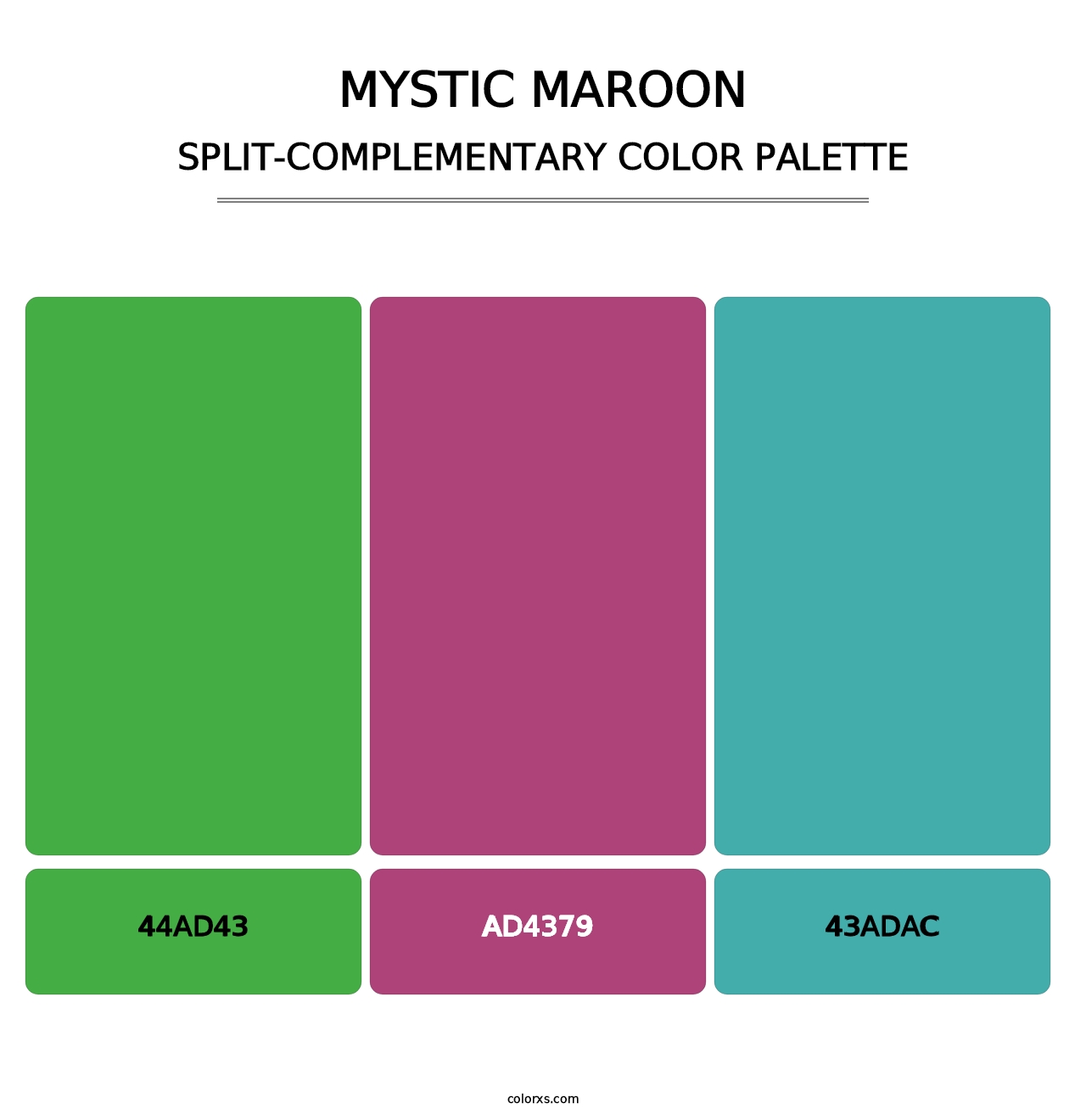 Mystic Maroon - Split-Complementary Color Palette