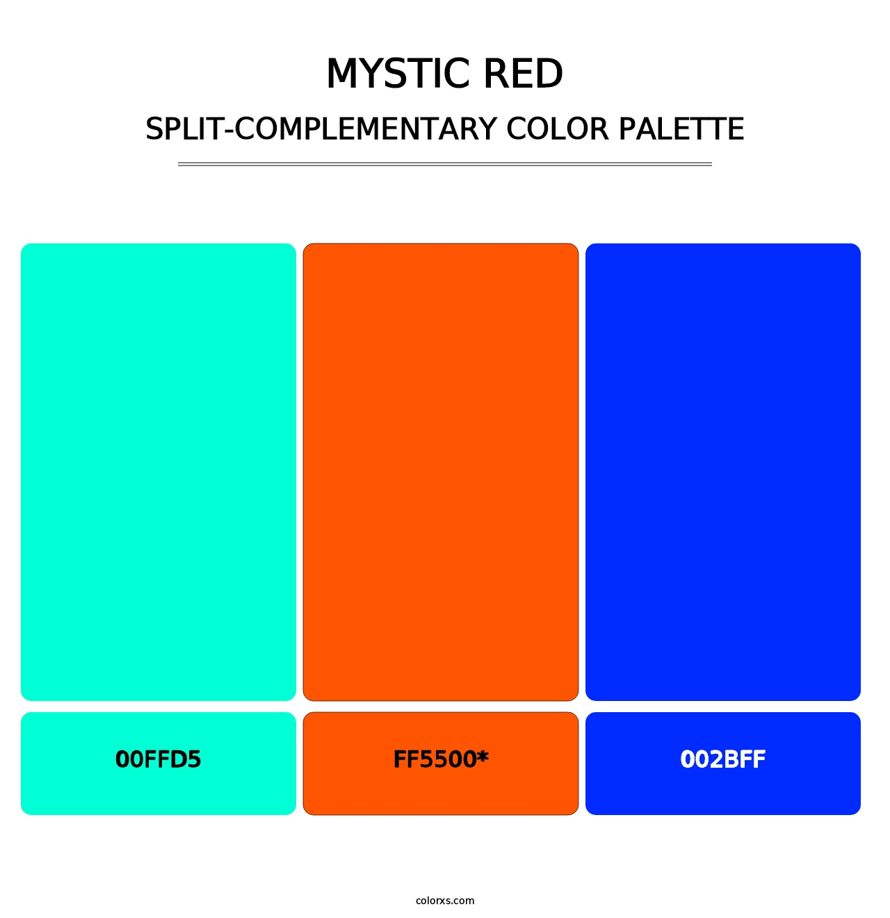 Mystic Red - Split-Complementary Color Palette