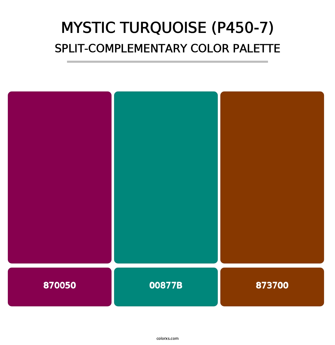 Mystic Turquoise (P450-7) - Split-Complementary Color Palette